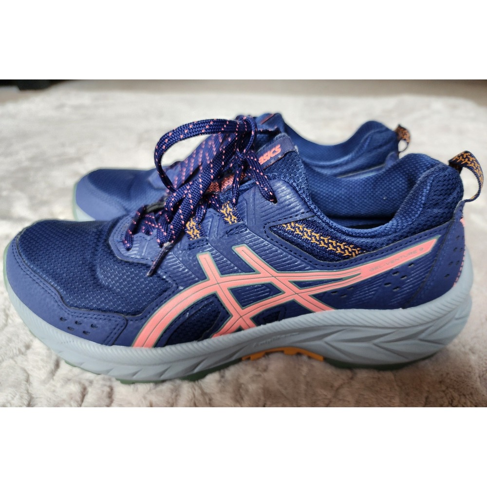 Asics Gel-Venture 9 Womens Trail Running Shoes Navy Coral Size 8.5